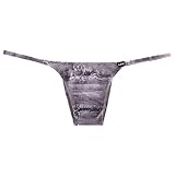 L グレー メンズビキニ【La-PommeHomme/ラポーム・オム】脇細 デストロイ柄 ダメージジーンズ ジーパン柄 アンダーウェア パンツlap-723040