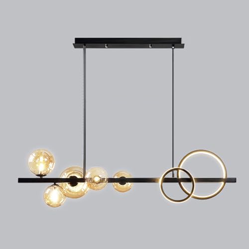 Lustre araignée moderne de salle à manger avec 5 globes réglables LED