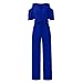 Cut Out Jumpsuit Women, Jumpsuits for Women Dressy Jean Jumpsuit for Women V-Neck Hollow Jumpsuits Solid Color Fashion Women's Short Sleeves Casual Long Sexy Pants Wide Leg Pants (Blue,XX-Large)