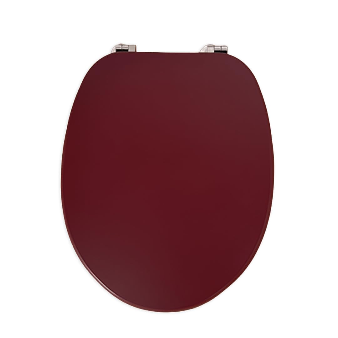Kiamami Valentina Asiento de Inodoro Rojo Amaranto en MDF compatibilidad Universal