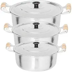 Conjunto Jogo Panelas Grande Alumínio Batido Fundido Grosso 3pçs