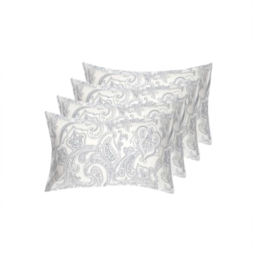 Image of Wakefit 100% Cotton Pillow Cover Set of 4 | 200 TC Soft & Breathable Pillow Cases | Standard Size 18 x 27 Inch | Skin Friendly, Durable & Gentle Machine Washable | Paisley