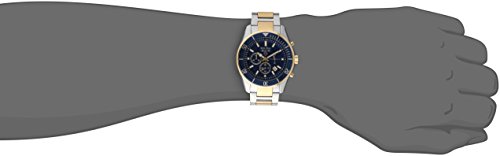 Image of Bulova Men's Marine Star Chronograph Quartz Two Tone Gold Stainless Steel Watch, Blue, Calendar, Luminous, 43mm Style: 98B230
