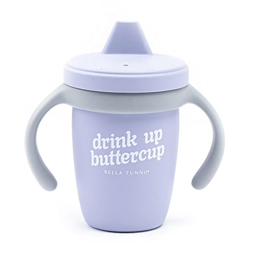Bella Tunno Happy Sippy Cup – Transition Sippy Cups for Baby 6 Months and Older, Baby and Toddler Sippy Cups with Removable Handles and Non-Toxic, BPA Free Silicone, Drink Up Buttercup, 8 oz