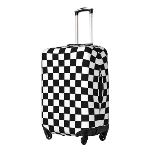 Black And White Checkerboard Luggage Cover, Protective Washable Suitcase Cover - Travel High Elastic Fibers Suitcase Protector Fits Large2