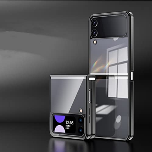 Coque pour Samsung Galaxy Z Flip 4 3 5G protection transparente boucle noir