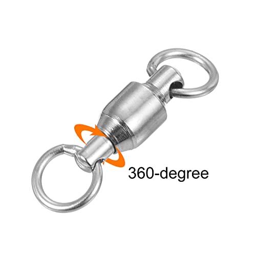 PATIKIL Ball Bearing Swivel, 10 Pack 72lb Carbon Steel Solid Welded Ring Fishing Tackle Connector, Silver - Image 4