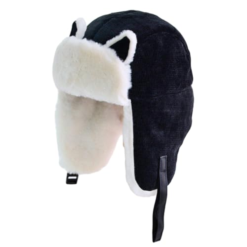 Kids Cat Ear Trapper Hat Earflap Russian Hat Fleece Warm Winter Outdoor Ski Cap for Boys Girls 6-12 Year3