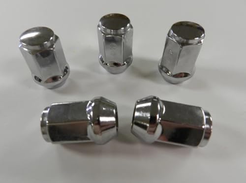 5 Pcs RV Trailer Camper 1/2" - 20 CHROME Bulge style Wheel Lug Nuts Rim Acron image 4