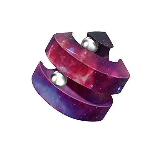 AHEYE Orbit Ball Toy,Fidget Cubes Top Spinning ToyThree Bead Orbit Puzzle Toys,Handheld Mini Decompression Sensory Toy Anti-Stress,Anti-Anxiety Fidget Toys for Children, Teen, Student, Adult(Red Sky)