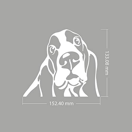 Image of WIRESTER 6 inch Clear Vinyl Decal Sticker Decoration for Car Window (Or Any Flat Surface) - Basset Hound Dog