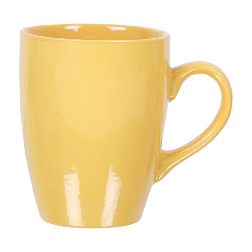 Image of QIMACPLUS Indian Handcrafted Ceramic Stylish Yellow Finish Elegant Design Plain Sparkling Ceramic Soup /Tea /Coffee /Milk Cup /Mug 300ML Set of 2