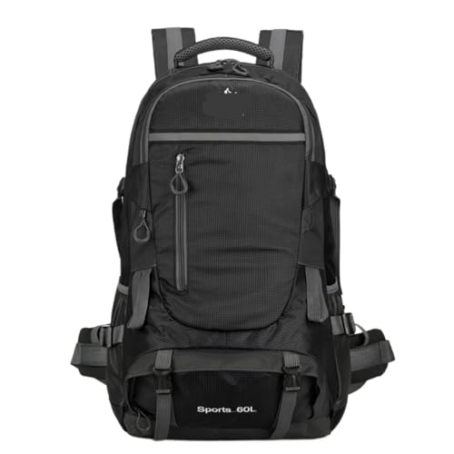 GOOPEEG Mochila de Marcha Camping Mochila Ligera De 60 L Para Acampar, Senderismo, Trekking, Para Hombres Y Mujeres, Bolsa Para Exteriores Excursionismo(Black)