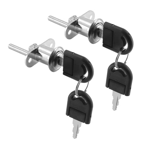 LifCratms 2Pcs 16mm Drawer Locks, Silver Desk Wardrobe Locks, Zinc