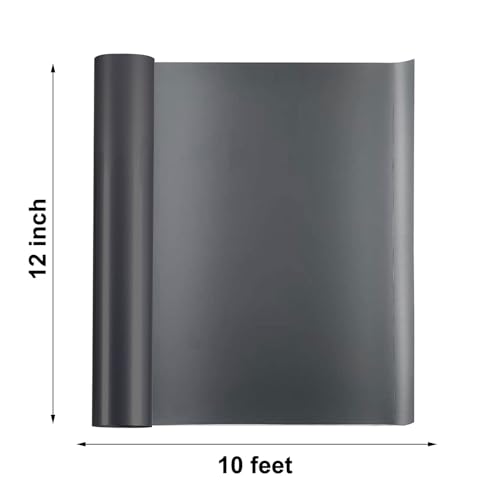 Image of FUNKAKA Heat Transfer Vinyl Reflective Black HTV Roll, 12 inch x 10ft Reflective Iron on Vinyl for All Cutter Machine, Reflective HTV Vinyl for T-Shirts Easy to Cut & Weed for Heat Vinyl DIY Design