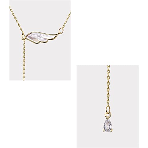 Collier en argent 925 chaîne anti-allergie avec pendentif aile fine