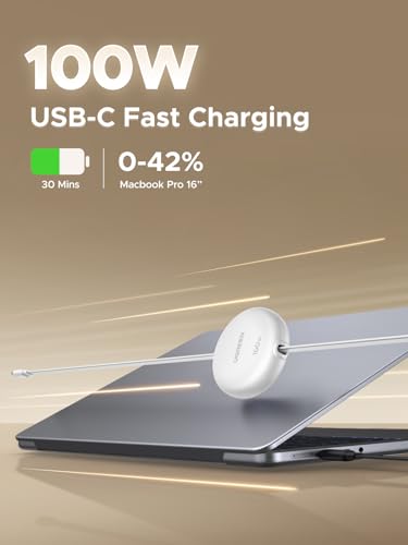 UGREEN 100W Cavo USB C Retrattile PD 3.0, Cable Type C Avvolgibile Ricarica Rapida, Compatibile con MacBook, iPad Air, iPhone 17 Pro Max Air/16/15 Plus Pro Max, Galaxy S25 S24, Pixel 10/9.Bianco - Immagine 1