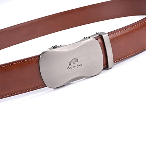 Image of Beltox Men Leather Belt w Slide Ratchet Interchangeable Buckle