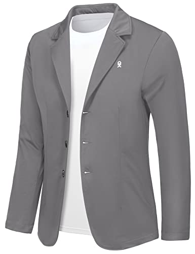 Little Donkey Andy Men's Casual Blazer Suit Jackets, Water Resistant Softshell Lightweight Slim Sport Coat For Outdoor Travel (Grey M) #TOP14