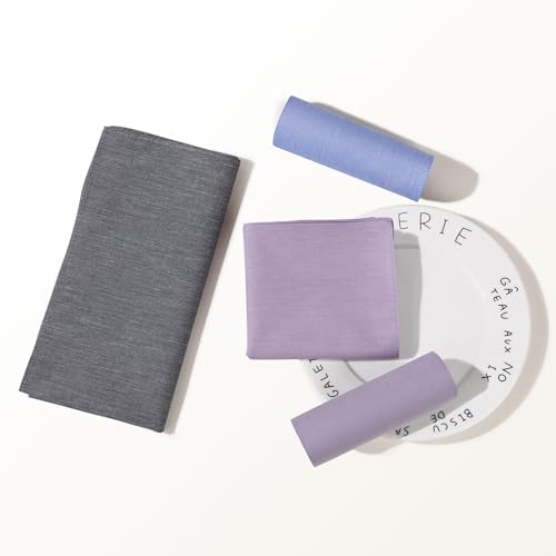Image of HOULIFE Men's Cotton Handkerchiefs, Solid Color 60S Soft Cotton Hankies for Men Women 6 /12PCS 15.7 inchx15.7 inch