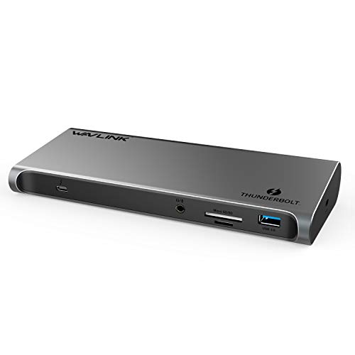 WAVLINK Thunderbolt 3 Dock with 85W Charging & 4K@60Hz Displayport, USB C Thunderbolt Dock for Laptop, Gigabit Ethernet, SD Card Reader, 4xUSB 3.0 Ports for Macbook/Windows/Thunderbolt Laptops