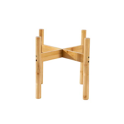 ZZBIQS Supports pour plantes d'intérieur Mid Century Modern,Support de Pot de Fleur Réglable en bois, Support en Pot pour intérieur et extérieur pour cour, salon, bureau, jardin Cover