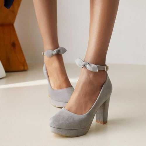 Escarpins femmes plateforme en simili daim et talon bloc chic