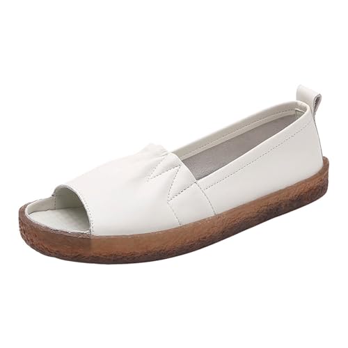 Sandalias mujer negro y beige en cuero de color sólido estilo casual