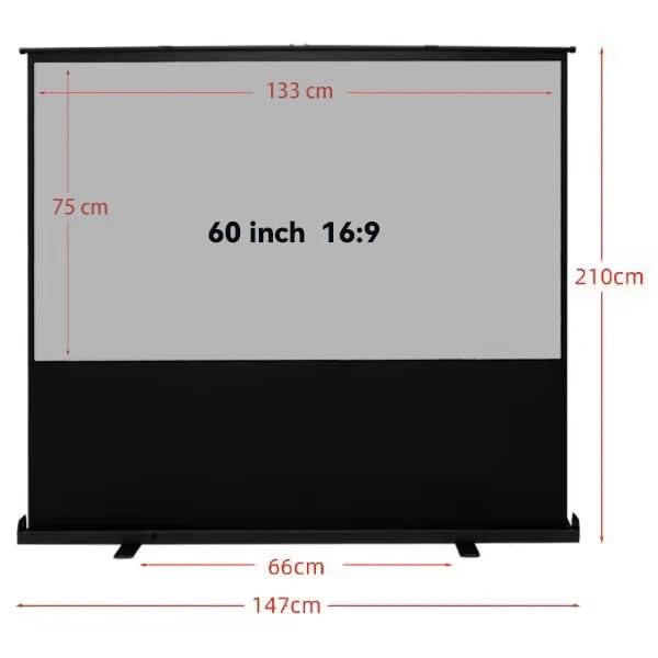 Pantalla portátil de proyección de piso enrollable 60 pulgadas miniatura 2