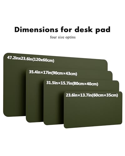 Image of YSAGi Double-Sided Desk Pad, 35.4 inchx17 inch Leather Desk Mat, Eco Cork Desk Pad Protector,Large Mouse Pad,Waterproof Desk Blotter for Office /Home (Dark Green /Cork)