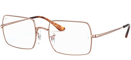Image of Ray-Ban Unisex Rx1969v Rectangular Prescription Eyewear Frames, Copper /Demo Lens, 54 mm