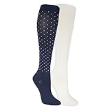 Dr. Scholl's Womens Graduated Compression Knee High - 1 & 2 Pair Packs Energizing Comfort And Fatigue Relief Socks, Navy Pin Dot, 4-10 US