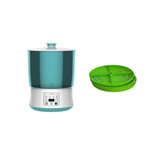 KiBcsLic Máquina para Brotes de Soja Germinador Automático con Pantalla LED Y Gran Capacidad para Frijoles Mungo Natto Y Yogur Apto para Uso Doméstico Y, 3 Capas