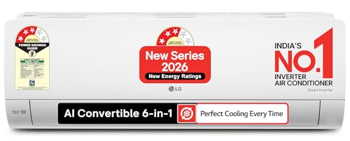 Image of LG 1 Ton 3 Star, New star rated, Smart Inverter Split AC (Copper, AI Convertible 6-in-1 Cooling, Faster Cooling & Energy Saving,HD Filter with Anti-Virus Protection, Him Clean, AS-Q12CNXE, White)