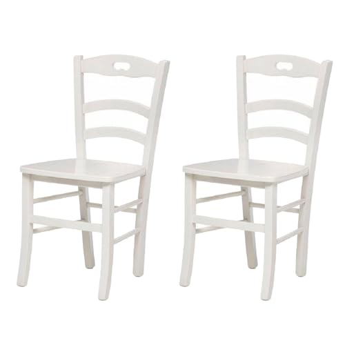 Vicentini arreda SET 2 SEDIE IN LEGNO SHABBY CHIC BIANCO MIKY SEDUTA LEGNO