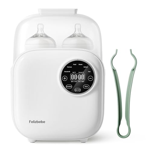 Felizbebe Flaschenwärmer Baby, 10-in-1 Sterilisator für babyflaschen, Fast Babynahrungsheizung, Abnehmbar Babykostwärmer, Fläschchenwärmer Genaue Temperaturregelung, Einfach zu reinigen Felizbebe Flaschenwärmer Baby, 10-in-1 Sterilisator für babyflaschen, Fast Babynahrungsheizung, Abnehmbar Babykostwärmer, Fläschchenwärmer Genaue Temperaturregelung, Einfach zu reinigen