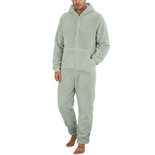 Pyjama en laine à manches longues pour homme en polaire chaude