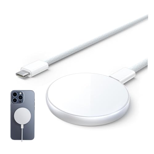 Qi2 ワイヤレス充電器 15W超低温 MagSafe充電器 マグネット式 超薄 超軽量 小型 マグセーフ充電器 1?1適合 ?磁気 置くだけ充電 iPhone 16/15/14/13/12シリーズ対応 出張・旅行・オフィスに最適