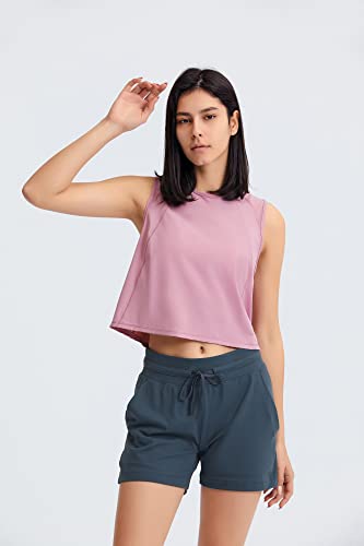 altiland High Neck Workout Crop Tops for Women, Open Back Athletic Gym Running Exercise Shirts2