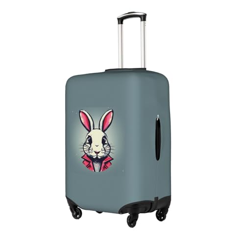 Housse de valise lapin blanc S élastique imperméable