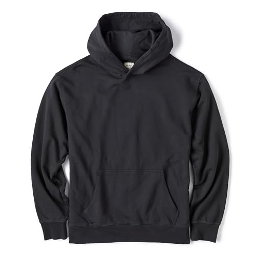 Huckberry Flint and Tinder Midweight Terry Pullover Mens Hoodie, Loopback Cotton Hoodies, Mens Hooded Sweatshirt