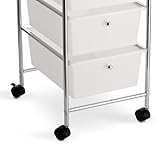 Simply Tidy 5 Drawer Clear Rolling Cart - Mobile Organizer with Removable Drawers, Swivel & Locking Casters, Durable Tubular Frame - 1 Set