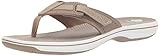 Clarks Women's Brinkley Reef Flip-Flop, taupe synthetic, 080 M US