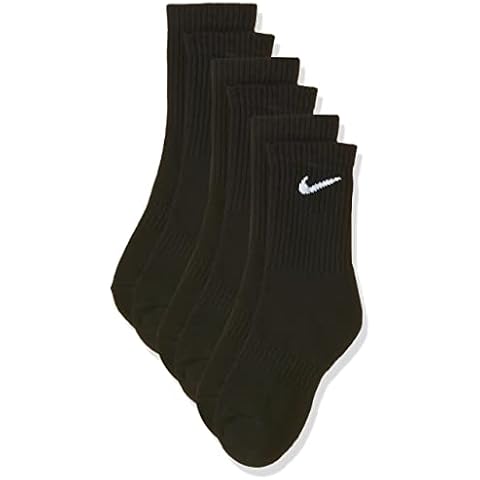 NIKE Unisex's U NK EVERYDAY CUSH CREW 3PR Socks, Black/(White), L Cover