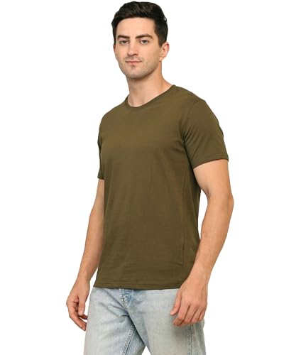 Image of Unisex Round Neck Plain T-Shirt | Combed Bio-Washed Ring Spun Cotton for Men & Women, Short Sleeves