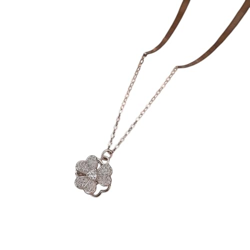 Collier ras du cou femme argent 925 véritable avec pendentif zircon plante, bijou fin de mode