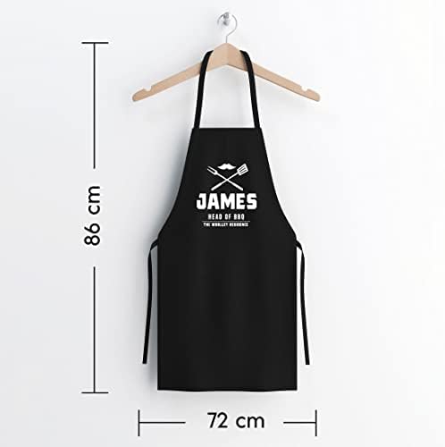 Pink Positive Personalised Head Chef Apron | Custom Cooking Baking Apron for Men | Head of BBQ For Him | Fathers Day Gift For Dad For Husband Mens