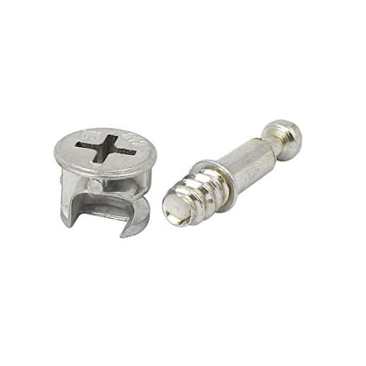 Flyshop 10 Sets Self-Tapping Furniture Cabinet Connector Connecting Fittings #261 (15 x 12mm) Cam Lock with M6 Threaded 28mm Length Dowel