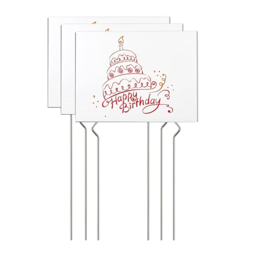 Kichwit 3 Pack Blank Yard Signs with Stakes, 17 x 12 Inches, White Plastic Yard Lawn Sign for Indoor or Outdoor Use - Thumbnail 2