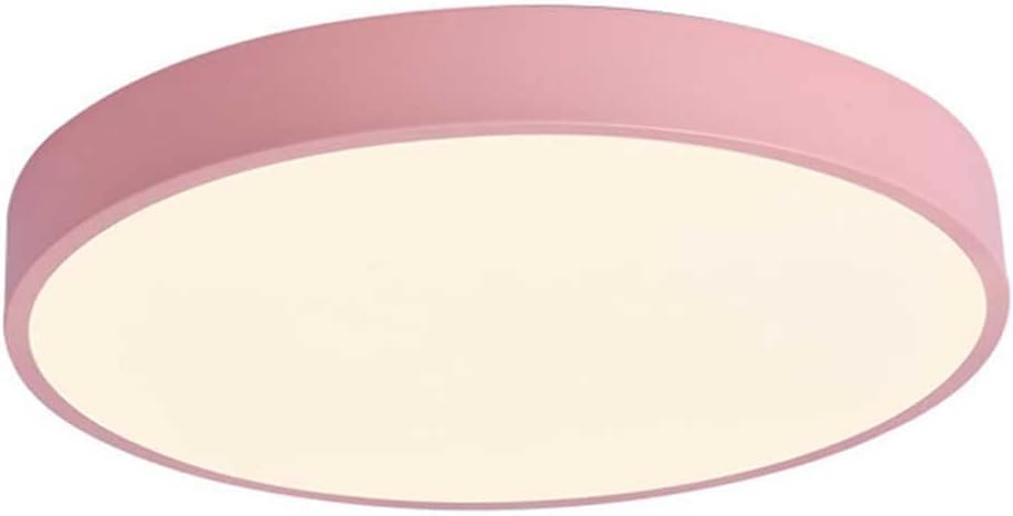 Plafonnier LED ultra fin rose 50cm avec éclairage tri-couleur réglable pour salon